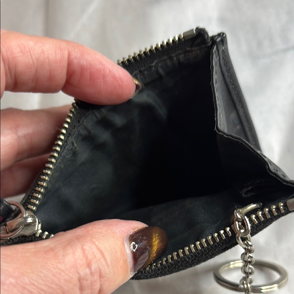 Coach Black Coin & Card Holder with Keychain - Picture 4 of 4